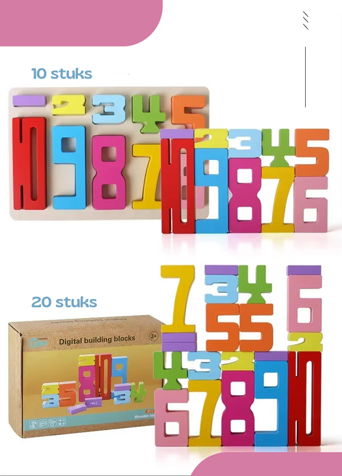 Digital Building Blocks Educational Toys for Kids 1-3 Years Old Baby Early Education Large Particles Color Building Block Toys