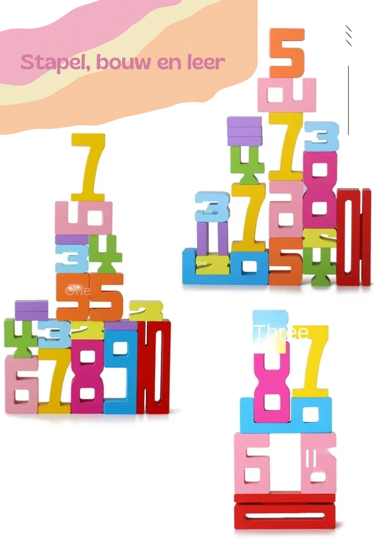 Digital Building Blocks Educational Toys for Kids 1-3 Years Old Baby Early Education Large Particles Color Building Block Toys