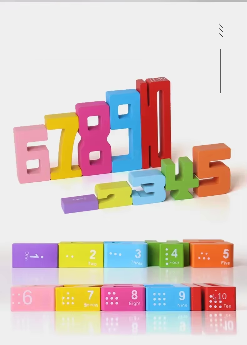 Digital Building Blocks Educational Toys for Kids 1-3 Years Old Baby Early Education Large Particles Color Building Block Toys