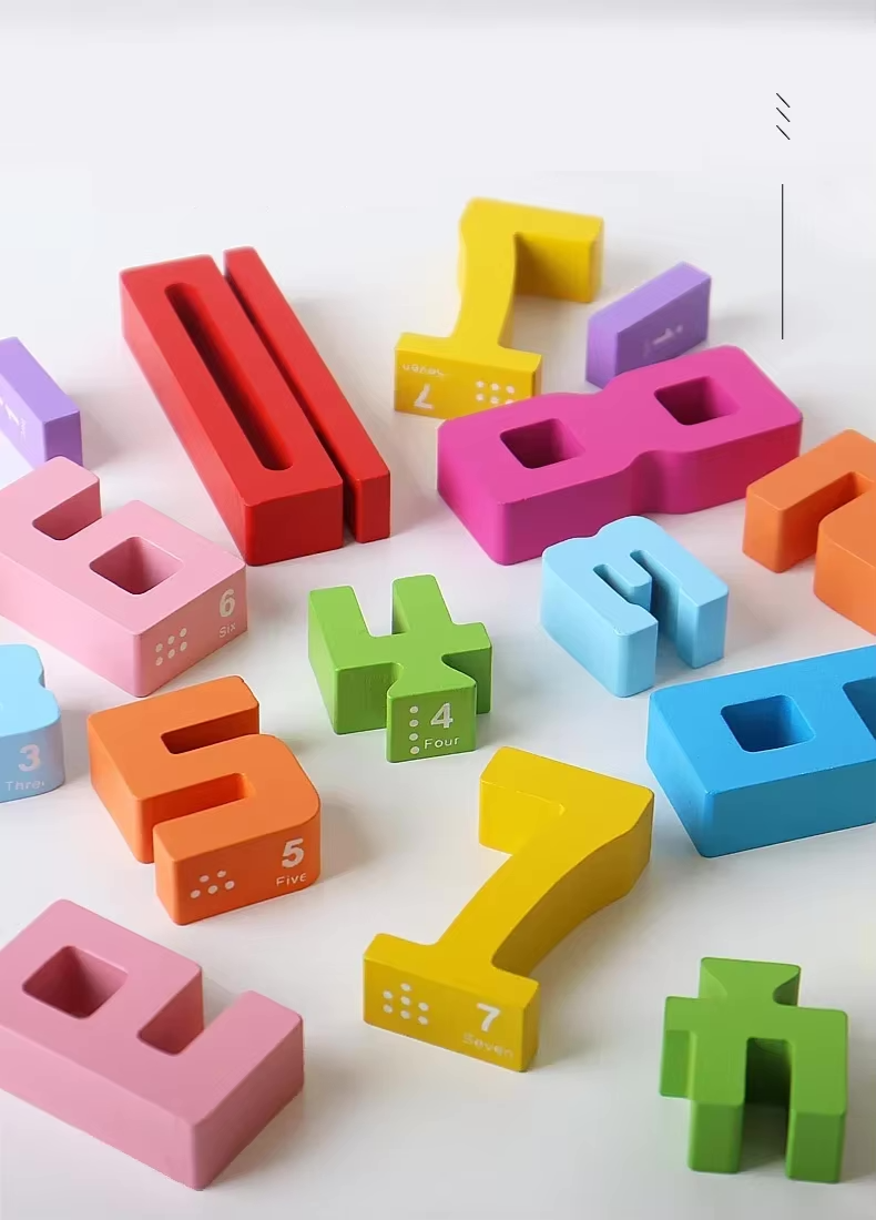 Digital Building Blocks Educational Toys for Kids 1-3 Years Old Baby Early Education Large Particles Color Building Block Toys