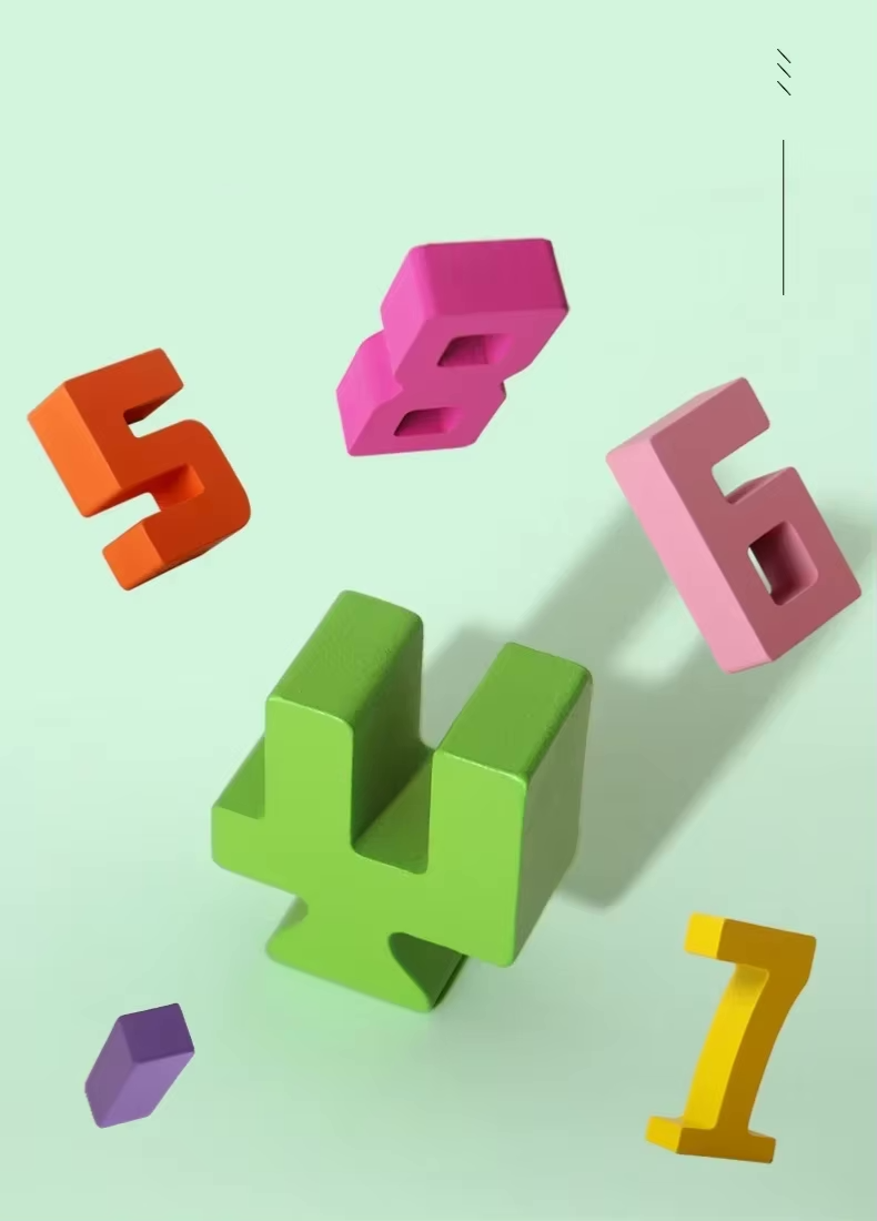 Digital Building Blocks Educational Toys for Kids 1-3 Years Old Baby Early Education Large Particles Color Building Block Toys