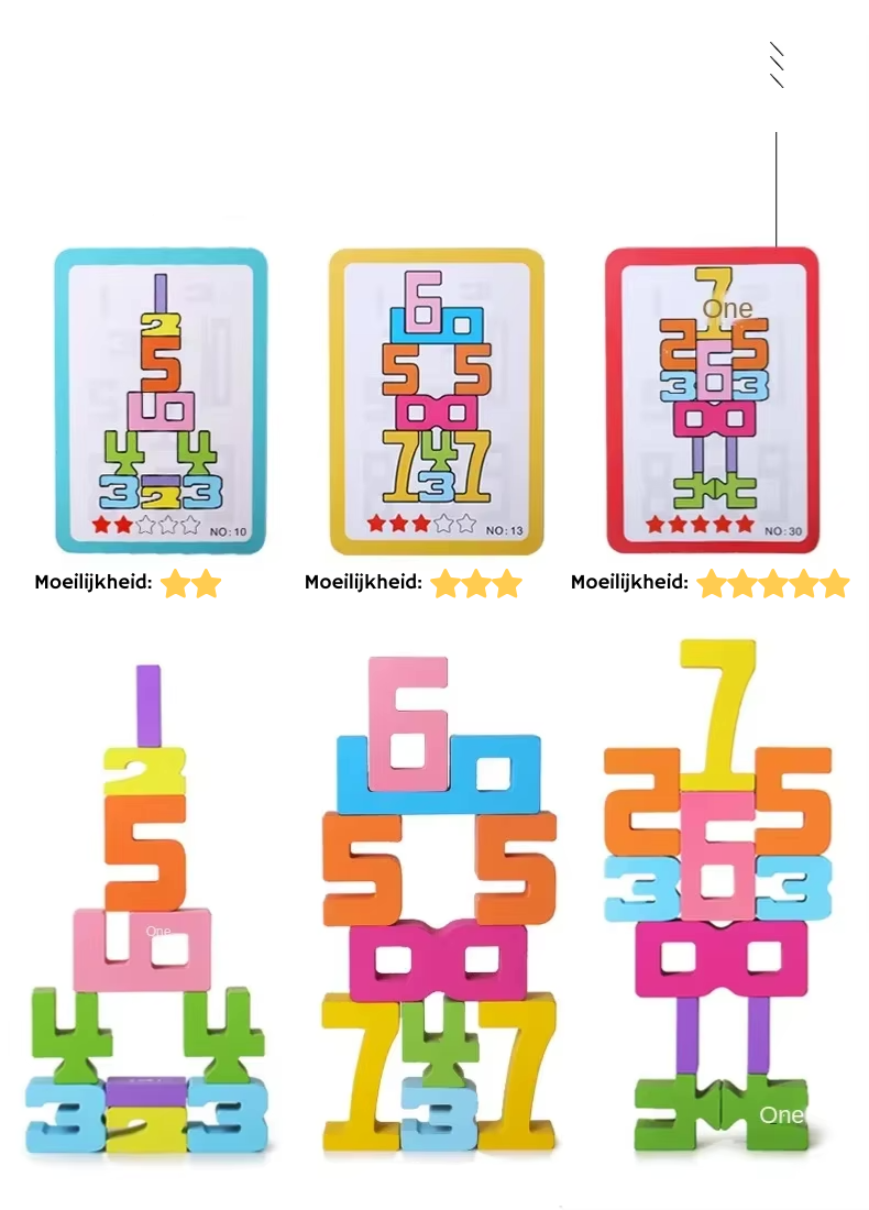 Digital Building Blocks Educational Toys for Kids 1-3 Years Old Baby Early Education Large Particles Color Building Block Toys