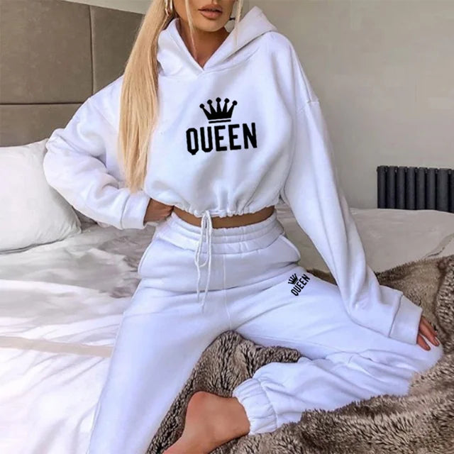 Women's 2-Piece Tracksuit - Hooded Sweatshirt and Jogger Pants Set, Sporty Pullover Hoodie and Casual Jogging Outfit 2024