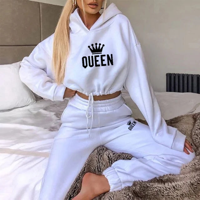 Women's 2-Piece Tracksuit - Hooded Sweatshirt and Jogger Pants Set, Sporty Pullover Hoodie and Casual Jogging Outfit 2024 